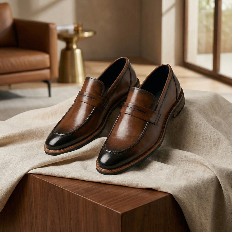 Thomas - Real Leather Penny Loafers