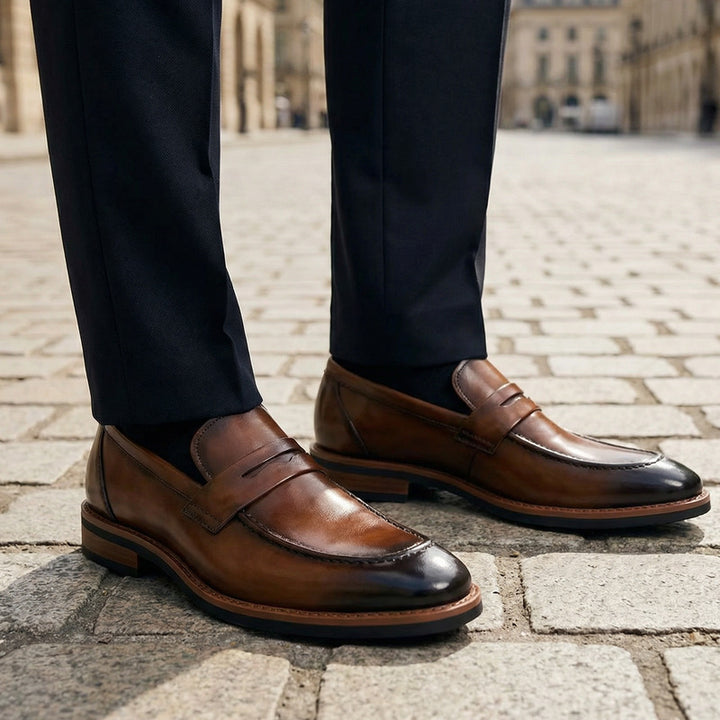 Thomas - Real Leather Penny Loafers