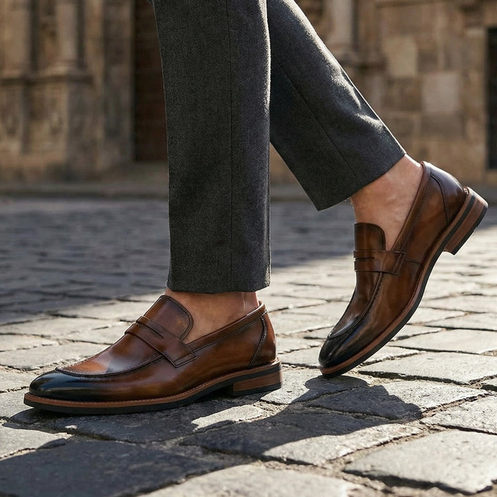 Thomas - Real Leather Penny Loafers